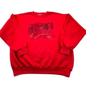 Northern Reflections Vintage Sweatshirt Home Fires Red Large